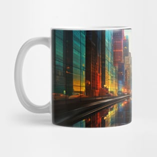 City Landscape Concept Abstract Colorful Scenery Painting Mug